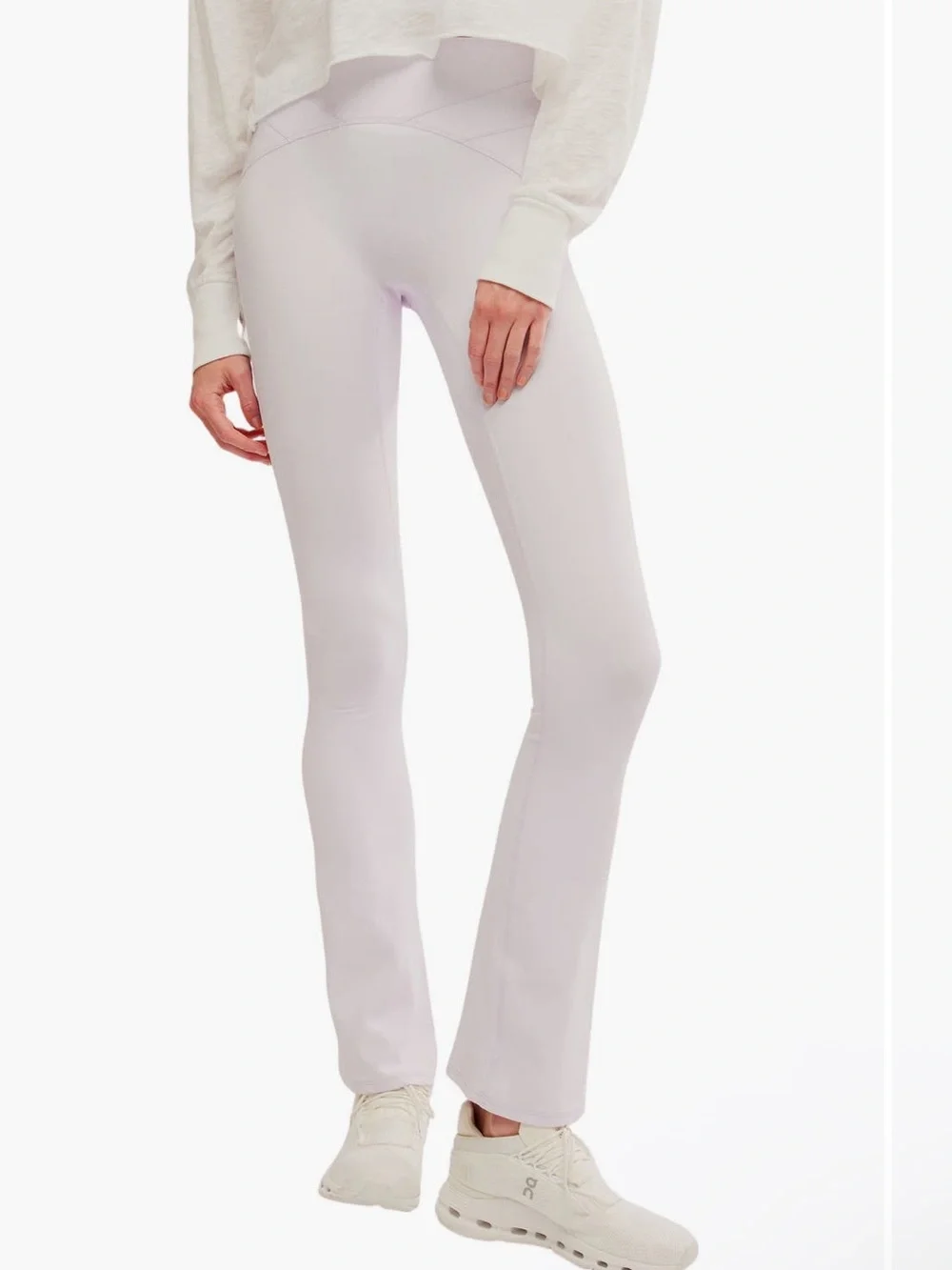 Free People Mountain Blazing Pocket Flare Leggings Rose Quartz Heather Large NWT
